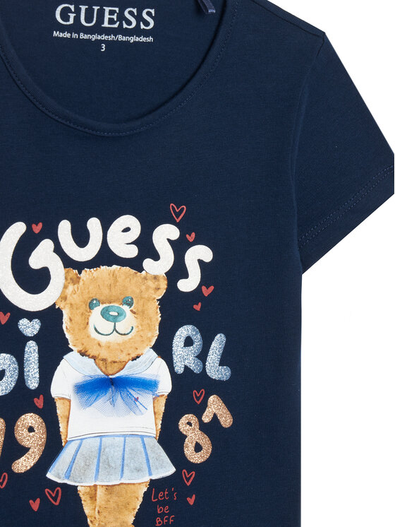 Guess Guess Tričko K6RI03 K6YW4 Tmavomodrá Regular Fit