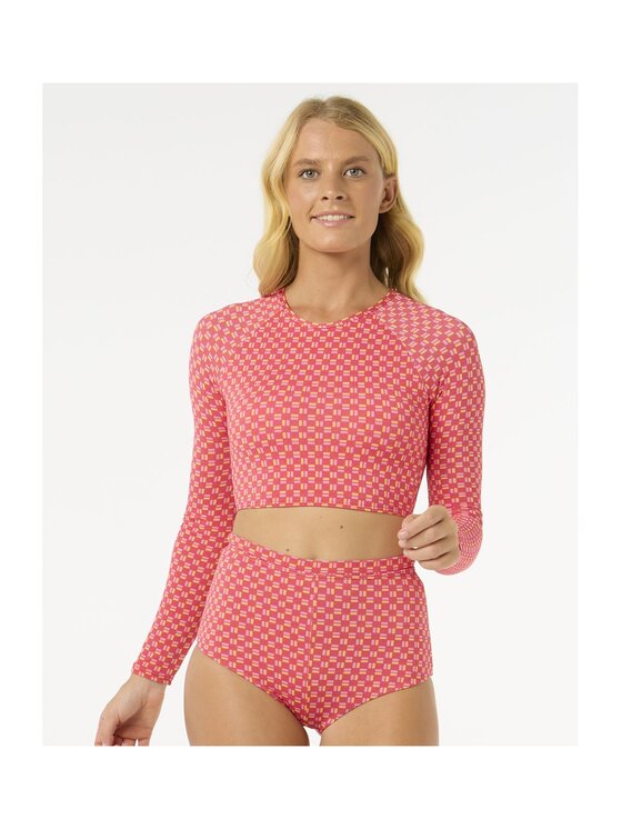 Rip Curl Rip Curl Koszulka do pływania Shell Cove Crop Rashvest Czerwony