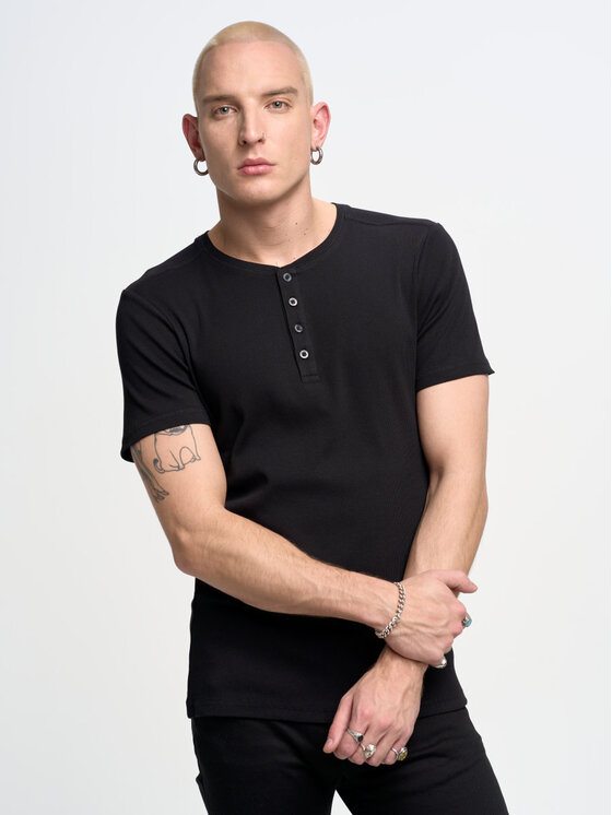 BIG STAR BIG STAR T-Shirt basicag_906 Czarny Slim Fit