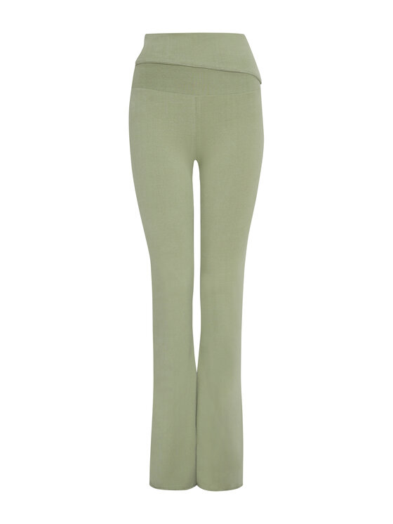 Style Republic Style Republic Legginsy Foldover Pants Zielony Athletic Fit