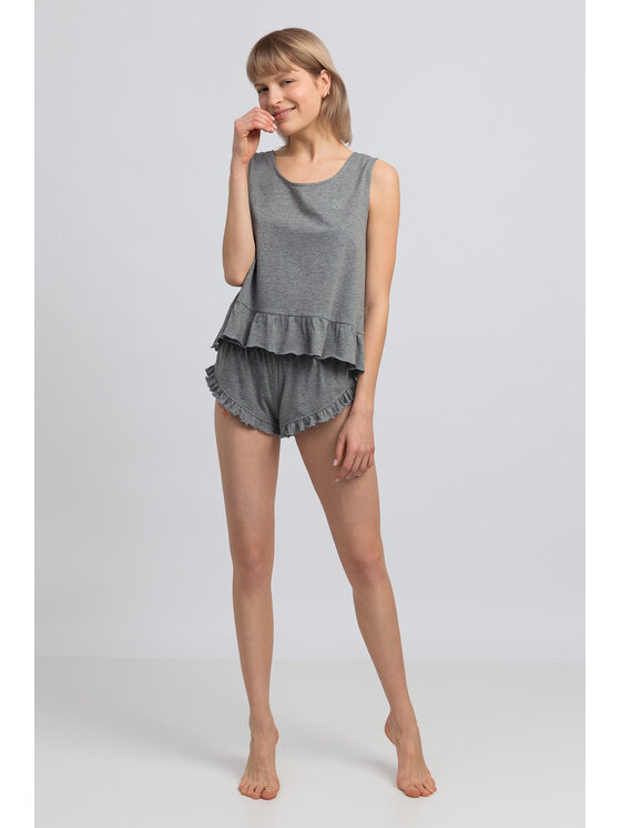 LaLupa LaLupa Koszula nocna LA052 Szary Comfortable Fit