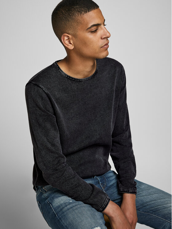 Jack & Jones Jack & Jones Sweter Leo 12174001 Czarny Regular Fit