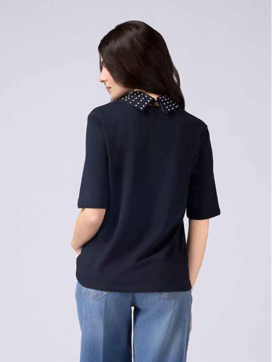 Oltre Oltre T-shirt G359J004136N034 Blu Slim Fit