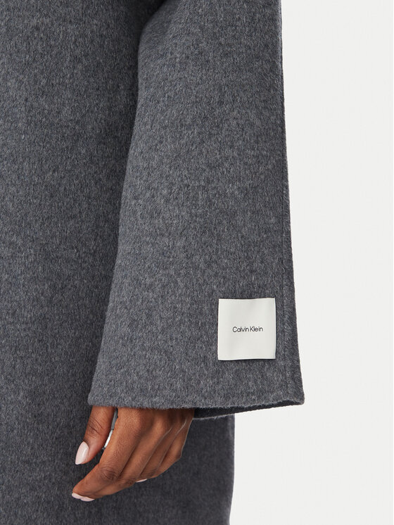 Calvin Klein Calvin Klein Palton de lână Long LV044H538G Gri Regular Fit