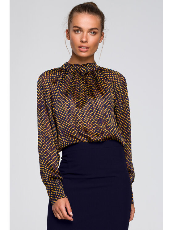 Stylove Stylove Bluzka S235 Brązowy Regular Fit