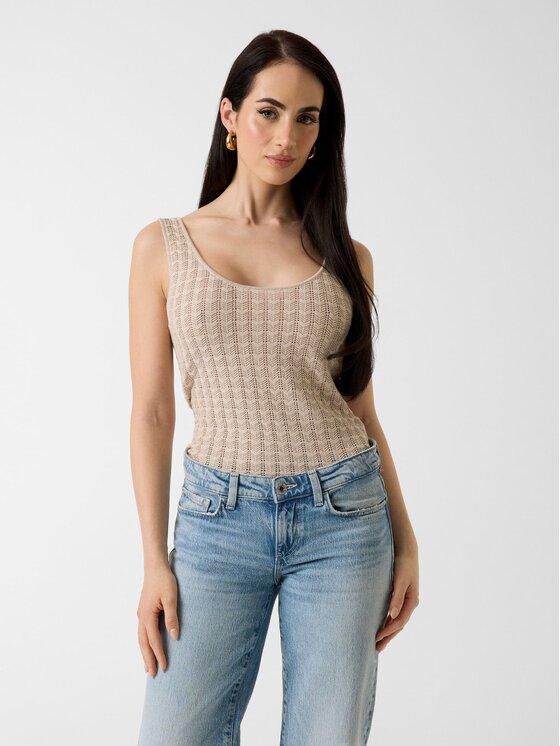 Guess Guess T-Shirt 181858 Beżowy Classic Fit