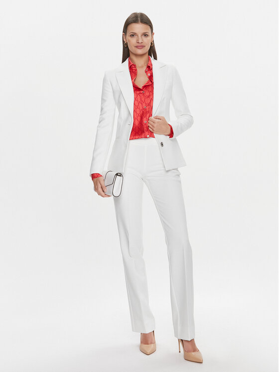 Marciano Guess Marciano Guess Kalhoty z materiálu Sally 3BGB29 7046A Bílá Straight Fit