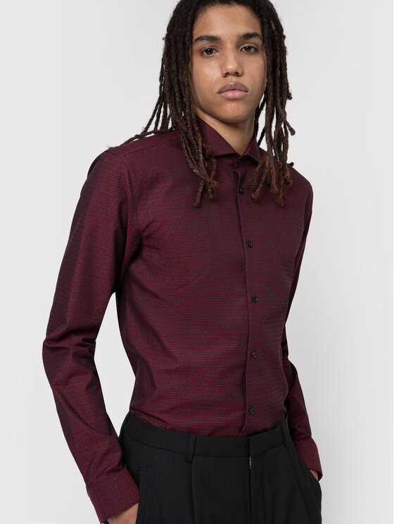 Hugo Srajca Erriko 50443546 Bordo rdeča Extra Slim Fit