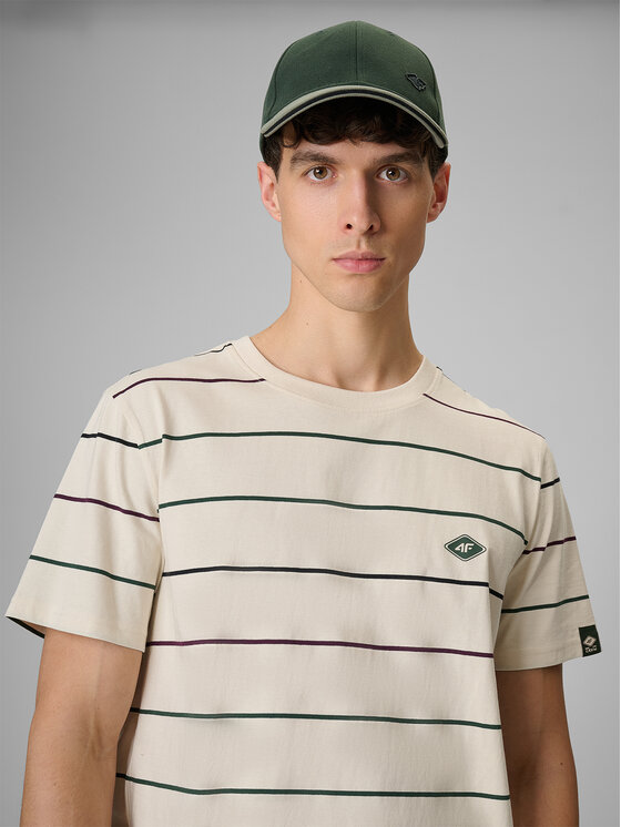 4F 4F T-Shirt NATURE’S TRAIL Kremowy Regular Fit