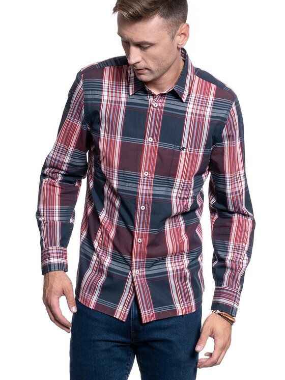 Mustang Mustang Camicia CLEMENS BIG CHECK Rosso Regular Fit