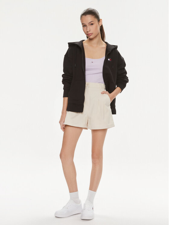 Tommy Jeans Tommy Jeans Bluză Badge DW0DW17955 Negru Relaxed Fit
