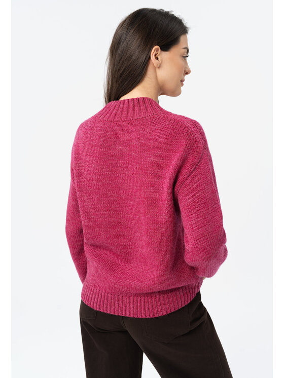 Volcano Volcano Sweter S-TAMINA Różowy Regular Fit