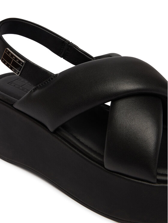 Tommy Jeans Tommy Jeans Sandale Padded Strap Wedge Sandals EN0EN02946 Negru
