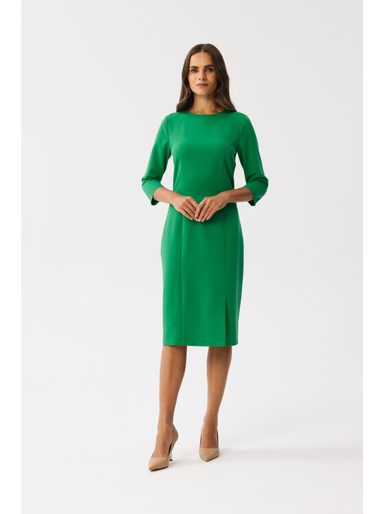 Stylove Stylove Koktejlové šaty S350 Zelená Modern Fit
