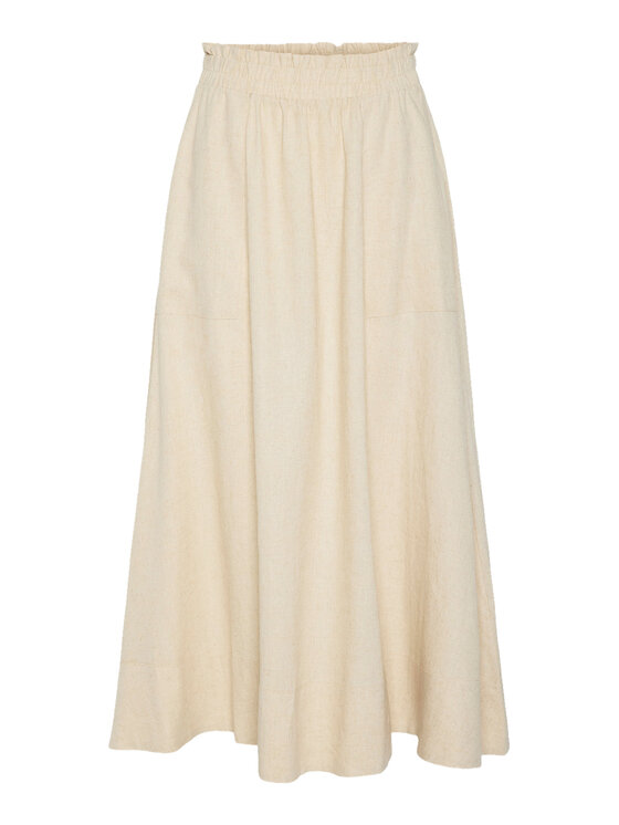 YAS YAS Spódnica maxi Flaxy 26036370 Beżowy Regular Fit