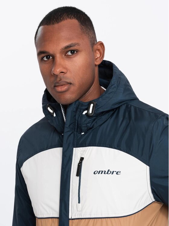 Ombre Ombre Kurtka przejściowa OM-JANP-0194 Brązowy Regular Fit