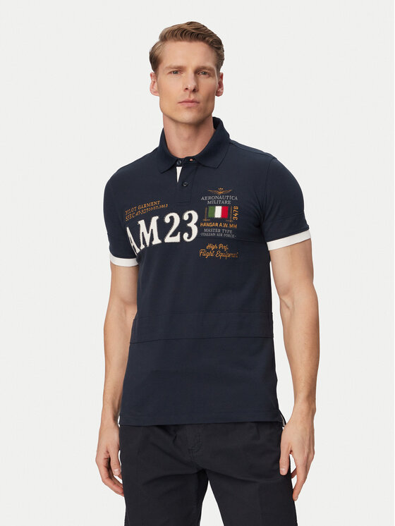Aeronautica Militare Tricou polo 261PO1916UP00191 Bleumarin Regular Fit