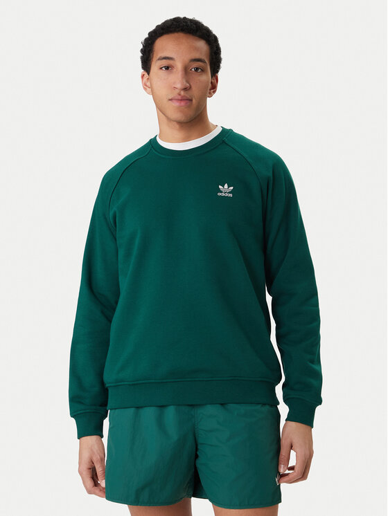 adidas adidas Džemperis ar kapuci Trefoil Essentials KD1319 Zaļš Regular Fit