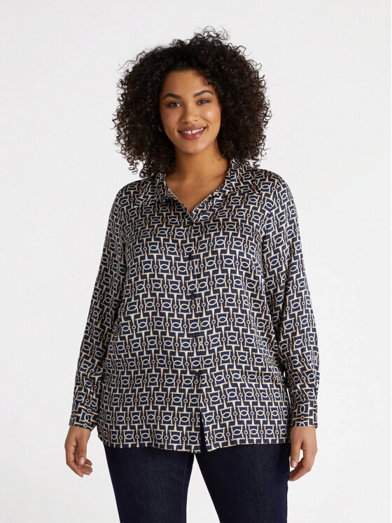 Fiorella Rubino Fiorella Rubino Camicia 5100T001340N0Z4 Blu A-Line Fit