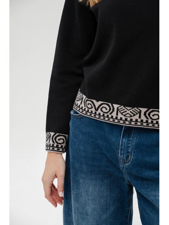 blue shadow blue shadow Sweter Kaps Czarny Regular Fit