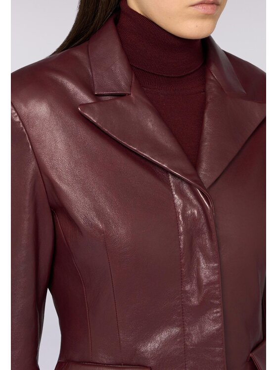 Trussardi Trussardi Giacca di pelle Q958A000394N036 Rosso Slim Fit