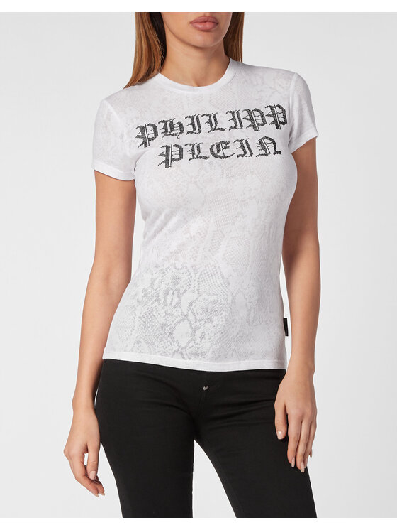 PHILIPP PLEIN PHILIPP PLEIN T-Shirt 9809 Biały Skin Tight Fit