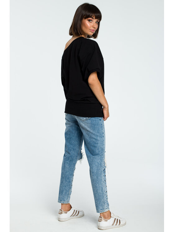 BeWear BeWear Bluza B079 Czarny Baggy Fit