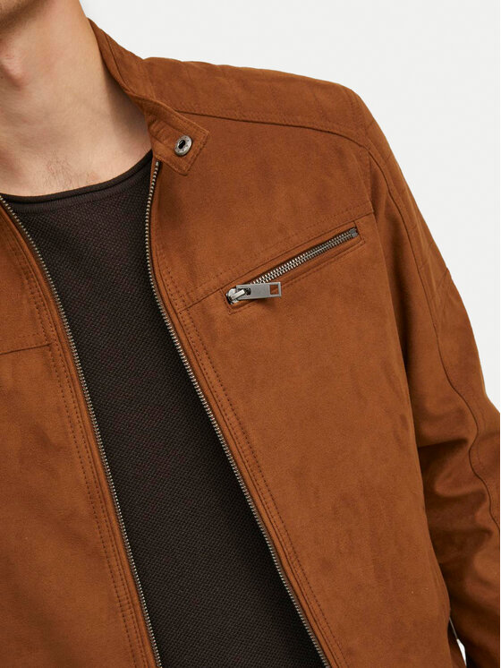 Jack & Jones Jack & Jones Bunda z imitácie kože Rocky 12147218 Hnedá Regular Fit