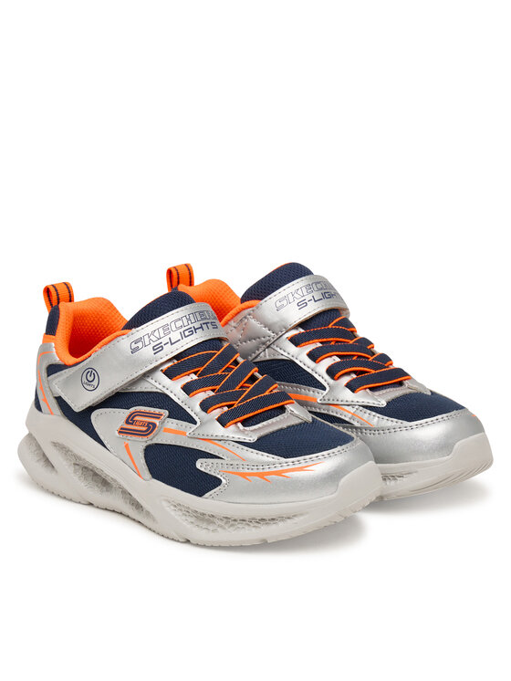 Skechers Skechers Sneakersy Meteor-Lights - Glow-Strider 401497L/SLOR Srebrny