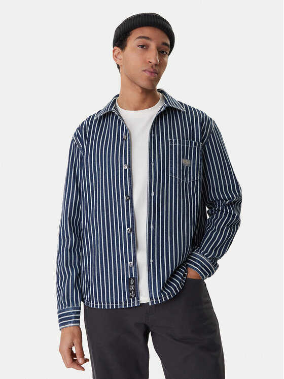 RVCA RVCA cămașă de blugi Dayshift Hickory 23A053511 Albastru Regular Fit