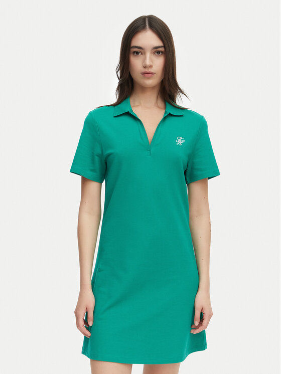 Tommy Hilfiger Tommy Hilfiger Kasdieninė suknelė 1985 WW0WW48749 Žalia Regular Fit