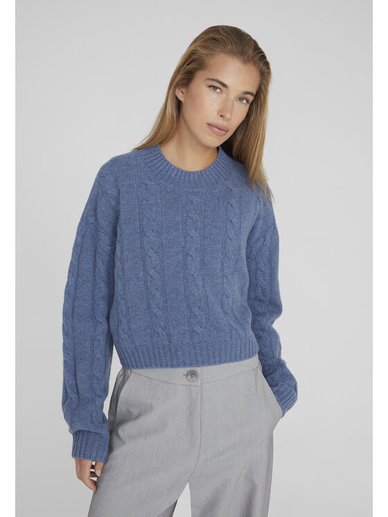 Style Republic Style Republic Sweter Kaszmirowo-wełniana mieszanka z półgolfem Niebieski Oversize