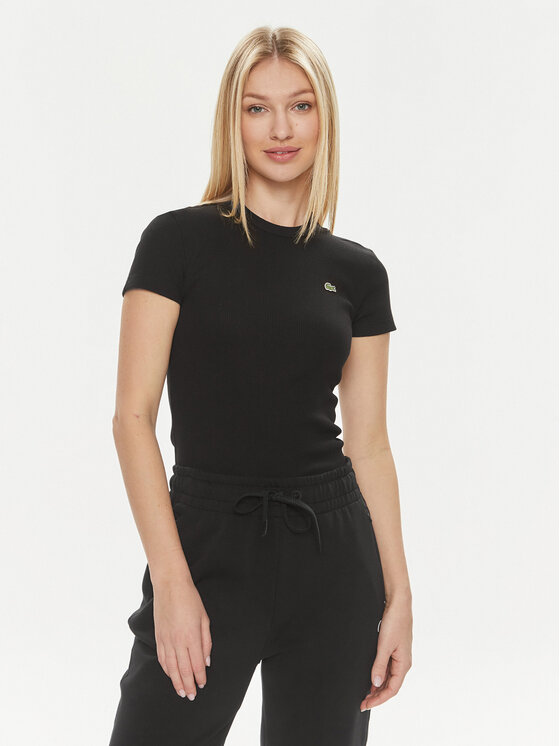 Lacoste Lacoste Футболка TF5538 Чорний Regular Fit