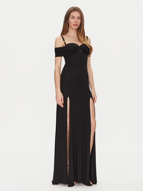 Elisabetta Franchi Večerné šaty AB-R08-51E2-V800 Čierna Regular Fit