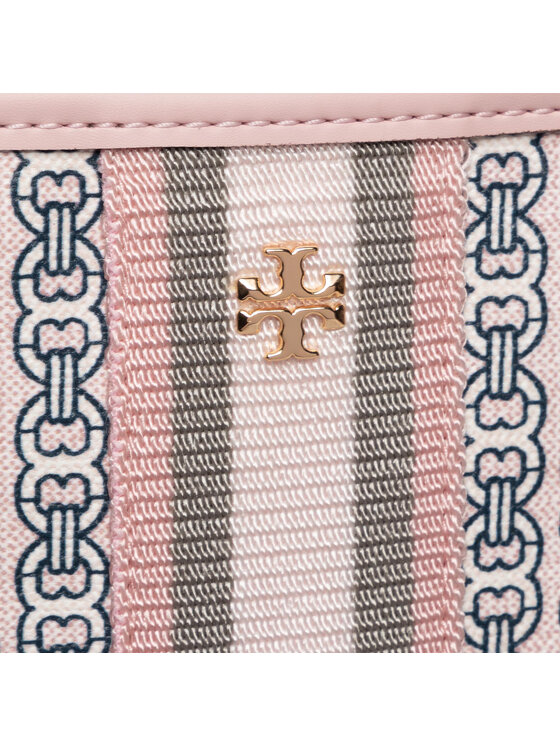 New Tory Burch Gemini Link Canvas Top Zip Small Tote COASTAL PINK GEMINI  53304