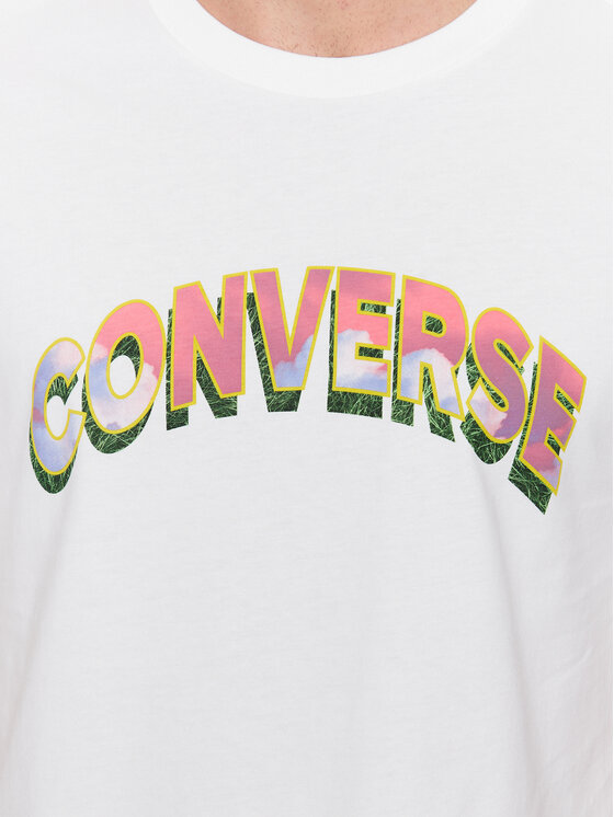 Converse Тишърт Cloud Fill 10024589-A03 Бял Regular Fit | Modivo.bg
