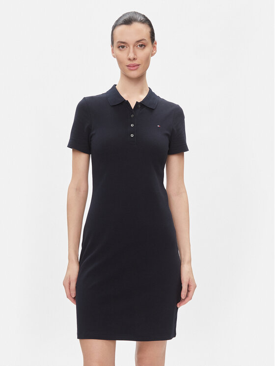 Tommy Hilfiger Ежедневна рокля 1985 Slim Pique Polo Dress Ss Ww0ww42048