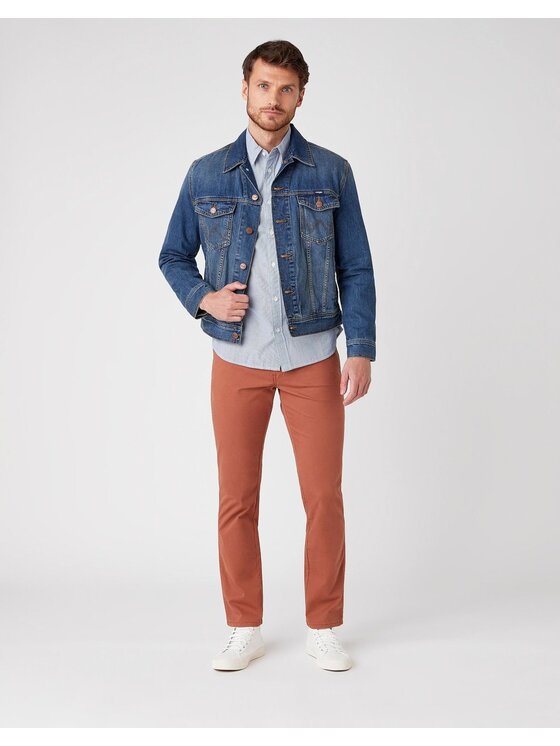 Wrangler Wrangler Spodnie materiałowe TEXAS SLIM Pomarańczowy Slim Fit