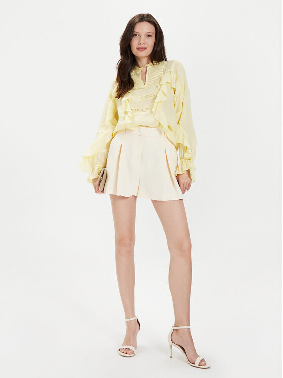TWINSET TWINSET Šortky z materiálu 241TT2103 Béžová Loose Fit