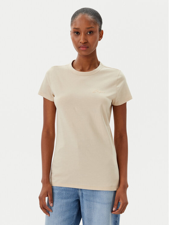 BOSS BOSS Marškinėliai C_Elogo_20 50541343 Smėlio Slim Fit