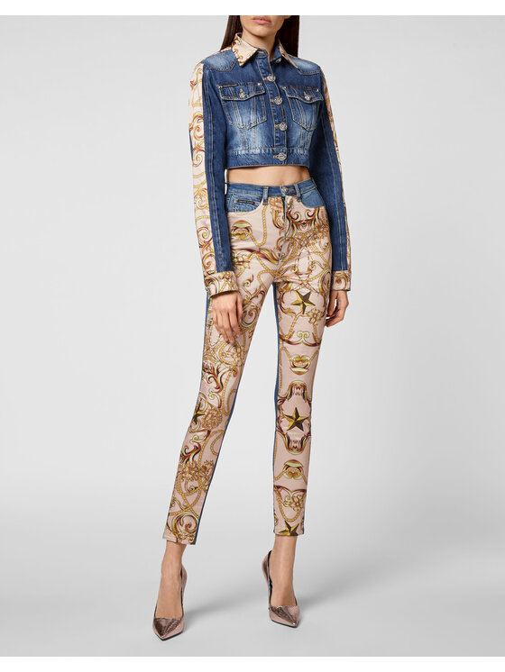 PHILIPP PLEIN PHILIPP PLEIN Jeansová bunda 10965 Světle modrá