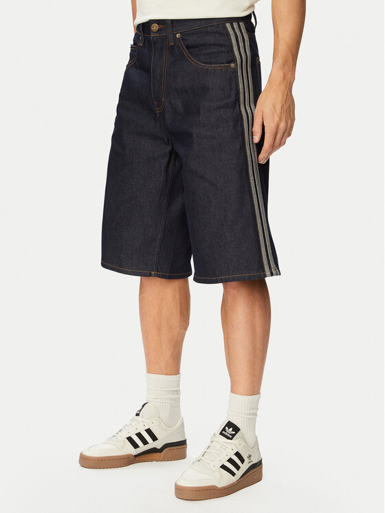 adidas adidas Teksapüksid Firebird Adicolor Jorts Mid-Rise KS6882 Tumesinine Regular Fit