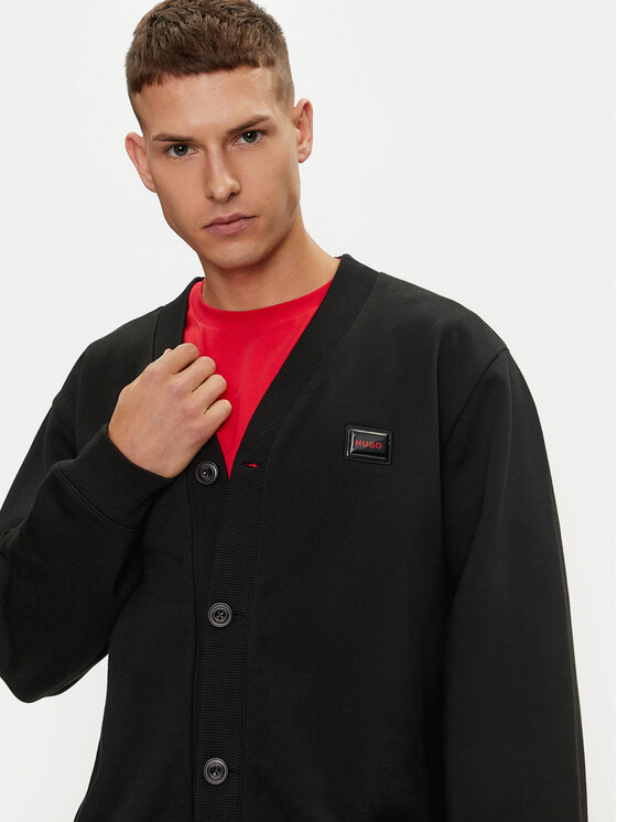 HUGO Hugo Kardigan Dacardigo 50516705 Crna Relaxed Fit