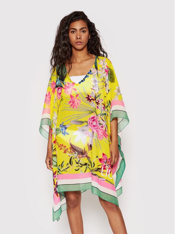 Liu Jo Beachwear Liu Jo Beachwear Pončo VA2022 T4902 Žlutá Relaxed Fit