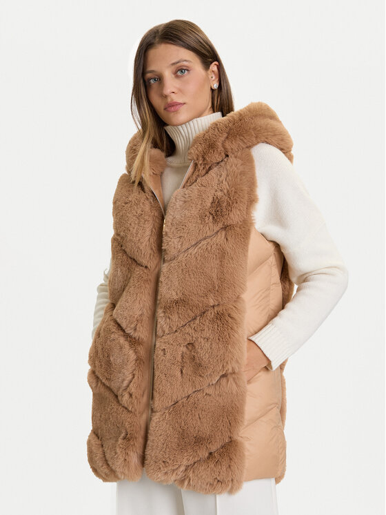 Rinascimento Rinascimento Vestă CFC0122220003 Bej Regular Fit