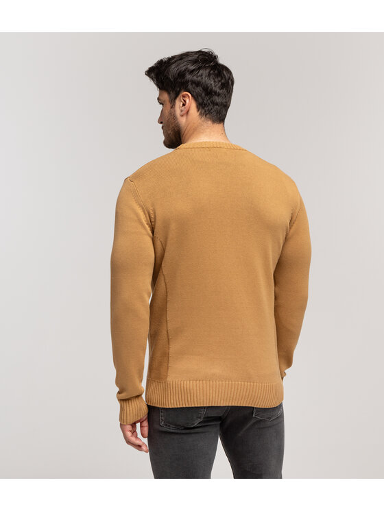 Lee Cooper Lee Cooper Sweter BILL Brązowy Regular Fit