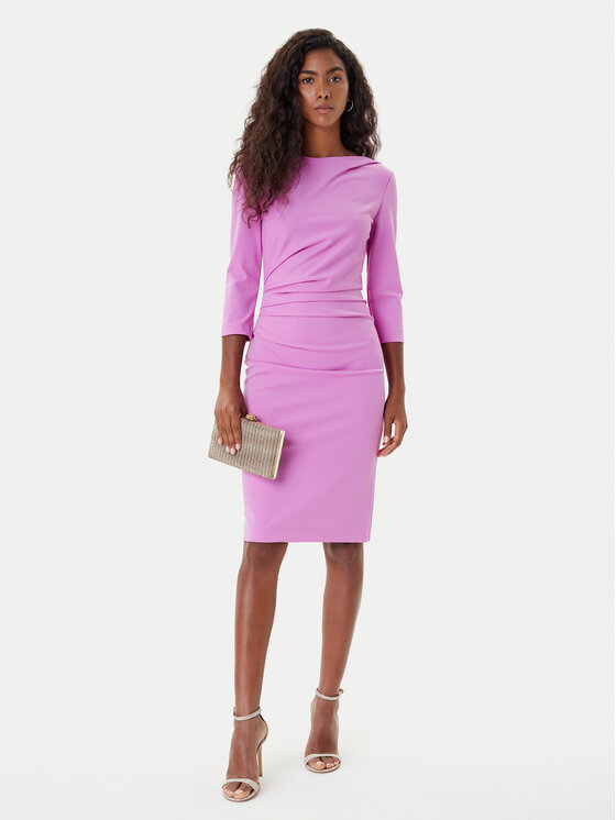 Rinascimento Rinascimento Cocktail obleka CFC0126154003 Roza Slim Fit