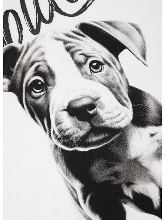 PITBULL PITBULL T-Shirt Koszulka damska Puppy L Biały Regular Fit