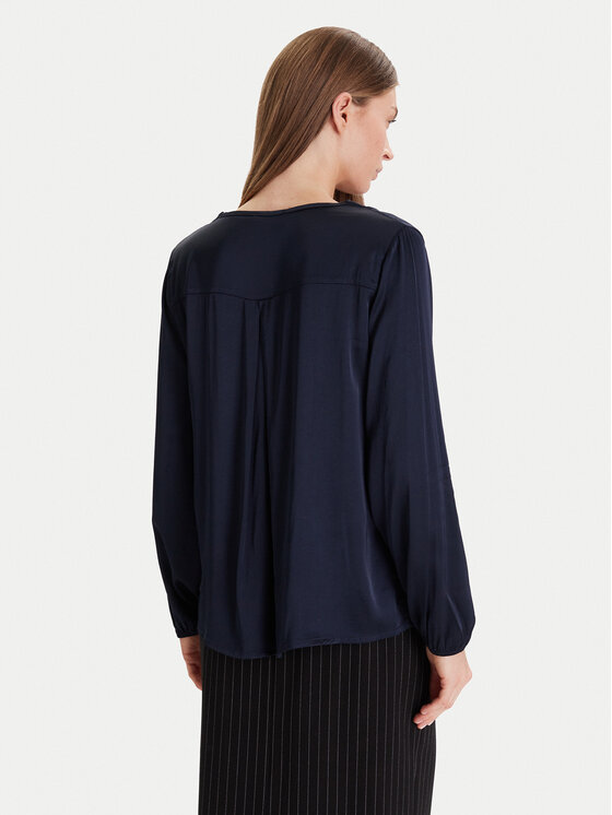 Maryley Maryley Bluzka 25IB824/18BL Granatowy Regular Fit