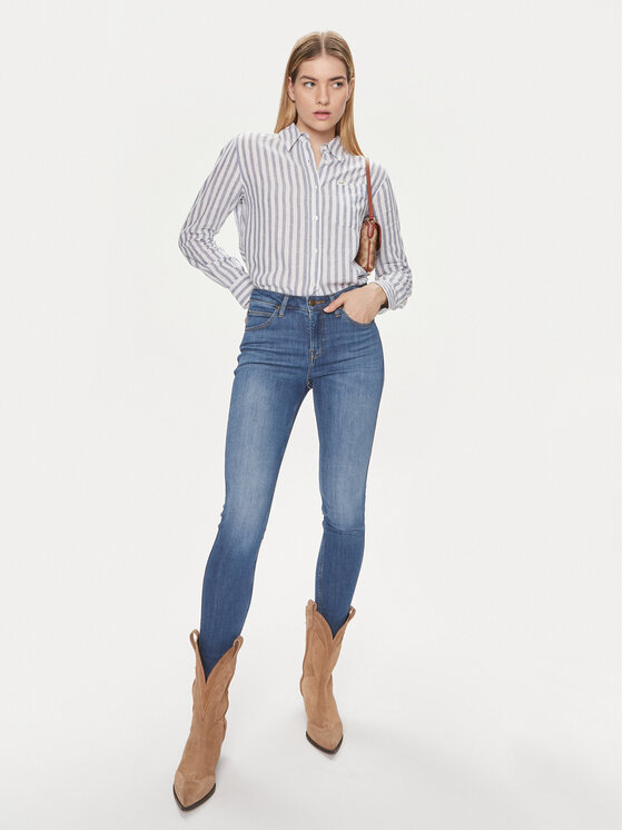 Lee Lee Džínsy Scarlet 112346881 Modrá Skinny Fit